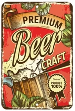 Premium Beer Craft Pub Bar Restaurant Aluminum Tin Sign Plaque Man Cave Bar S366