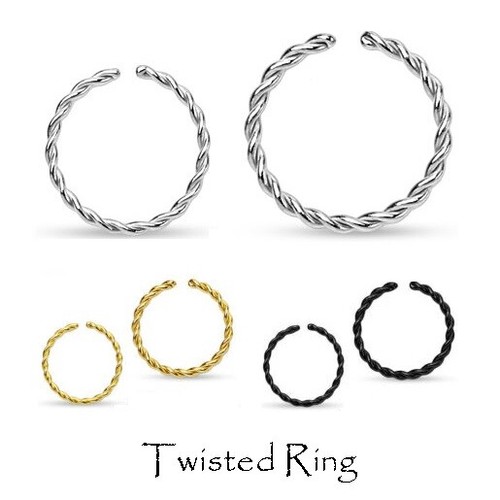 Nose Ring Stud Hoop 6mm 8mm 10mm - Steel Ear Cartilage Tragus Earring Piercing - Picture 18 of 25