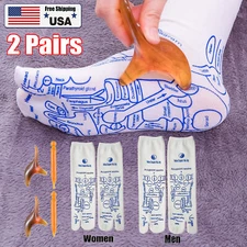 2Pairs Acupressure Reflexology Socks Trigger Point Massage Tool Foot Massage Set