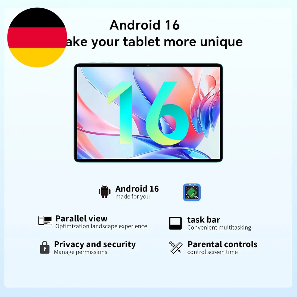 TECLAST P30CASE Tablet 10 Zoll Android 16 Tablets,1280X800 HD IPS,12GB RAM+128GB - Bild 3 von 4