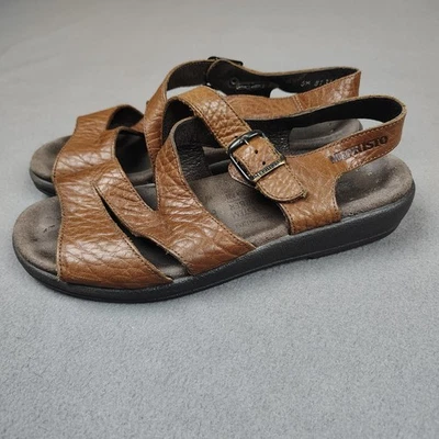 Mephisto Sandals Womens 6 Brown Leather Strap Buckle Cushioned Made In France - Image 1 of 4
