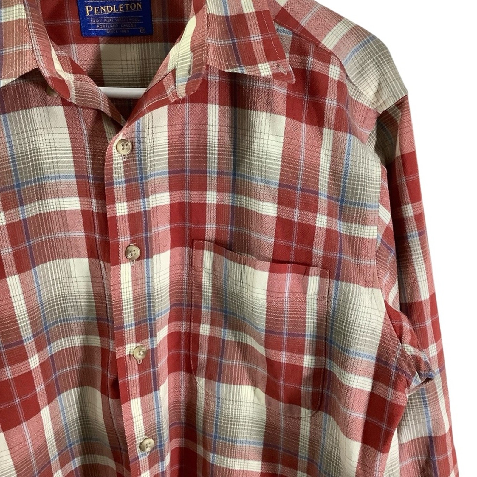 Sir Pendleton Men Wool Plaid Button Down Shirts L… - image 5