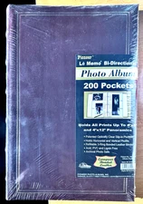 NEW Pioneer Photo Album 200-Pocket Bonded Leather 4x6 &Panoramic Photos Burgandy