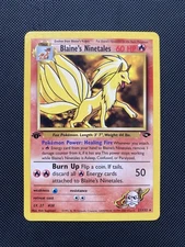 Blaine’s Ninetails 1st Edition Gym Challenge Pokemon Card WOTC 2000 NM