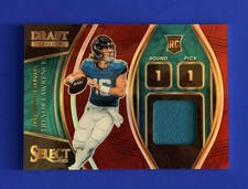 2021 Select Trevor Lawrence Draft Selections Silver Rookie Patch Card #DS-TLR. rookie card picture