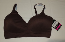 NEW Maidenform Rib Seamless Bralette Wireless Plus Size 2XL Brown DM2303