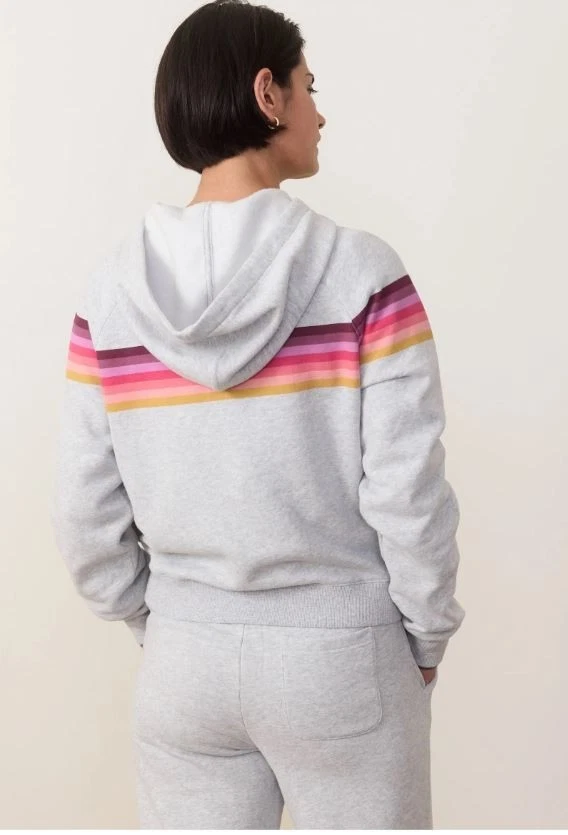 Marine Layer Women's Cloud 9 Fleece Anytime Hoodie Striped Pullover Size XS - Image 4 of 4