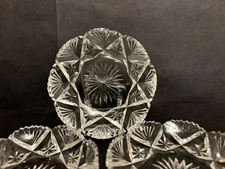 Salt Cellar, Salt Dip, ABP? Cut Glass or Crystal, THREE MATCHING