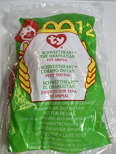 Vintage Ty Teenie Beanie Baby Sweetheart The Orangutan Plush McDonald's Toy