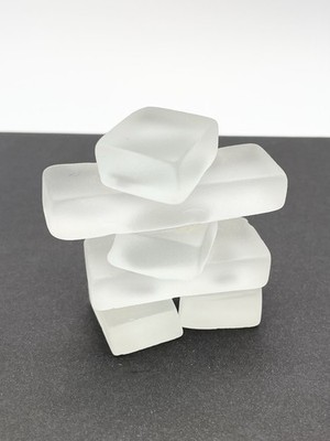 Frosted Glass Inukshuk Sculpture Indigenous Canadian Inuit Art Figurine