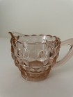 VINTAGE PINK DEPRESSION CREAMER - CUBIST PATTERN - JEANNETTE GLASS COMPANY — photo 1