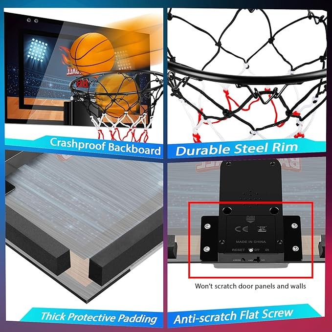 TREYWELL Indoor Basketball Hoop Fan Backboards 3 Balls Batteries S901 - Black
