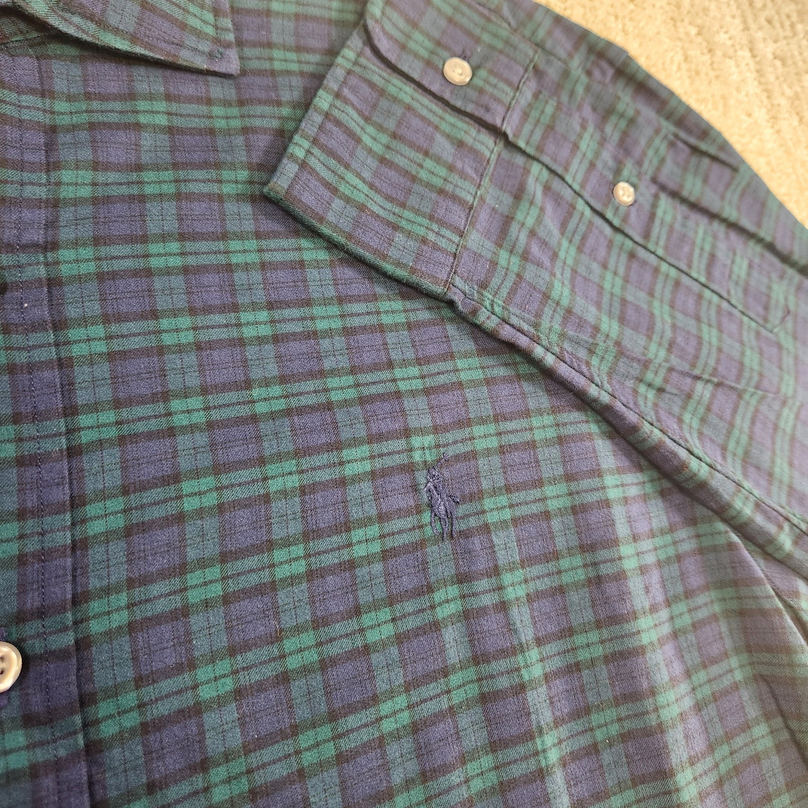 Polo Ralph Lauren Shirt Men XL Slim Fit Blackwatc… - image 3