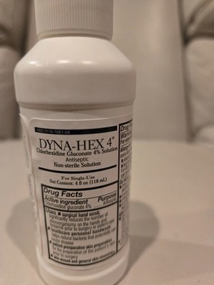 Dyna-Hex 4 Antiseptic Skin Cleanser Liquid, CHG Surgical Scrub,4 Oz 3 packs