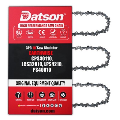 3PACK,10 Inch Chainsaw Chain FOR EARTHWISE CPS40110, LCS32010, 40DL.3/8''LP .050''