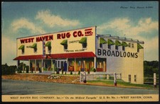 West Haven Rug Company Milford Tpke US Route One CT postcard 1945