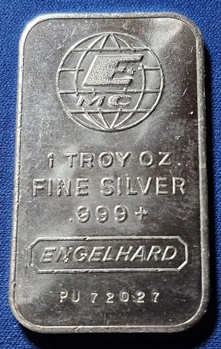 A ENGELHARD 1 OZ. SILVER COLLECTABLE BULLION SILVER BAR NICE SILVER BAR