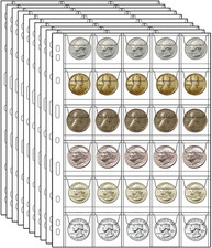10 Sheets Coin Collection Pages with 30 Pockets and Standard 9 Holes