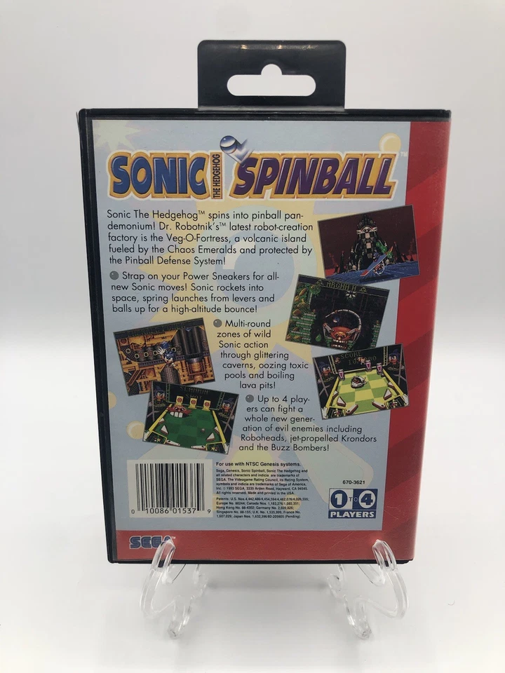 Sonic Spinball (Sega Genesis, 1993) CIB Complete w/ Manual Tested - Image 3 of 4