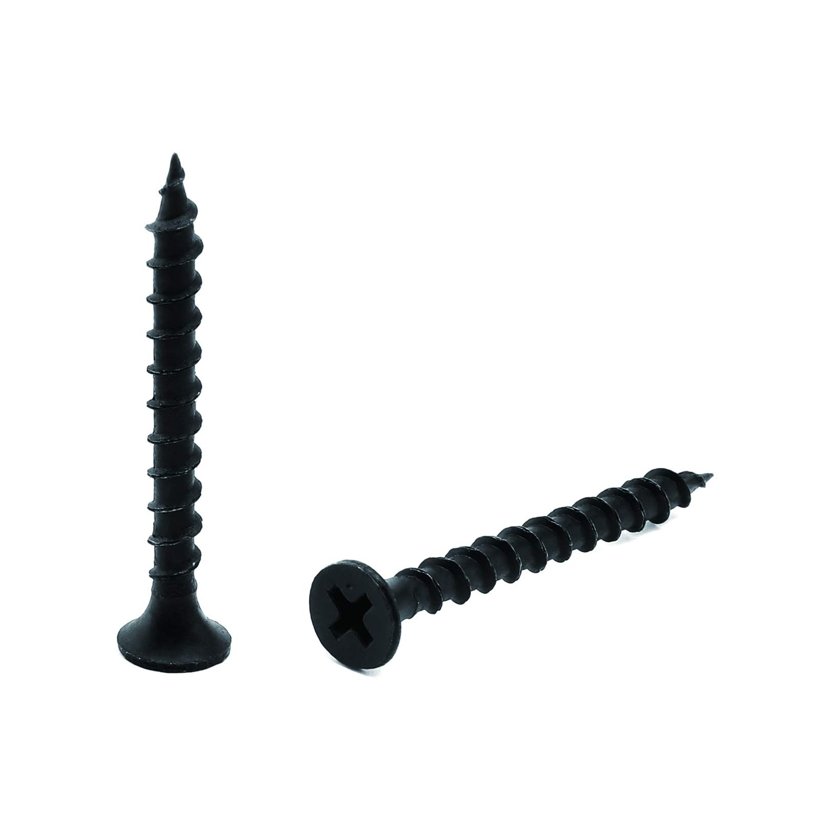 100 Black Phosphate #8x1-5/8in Drywall Screws Flat Truss Head Tapping