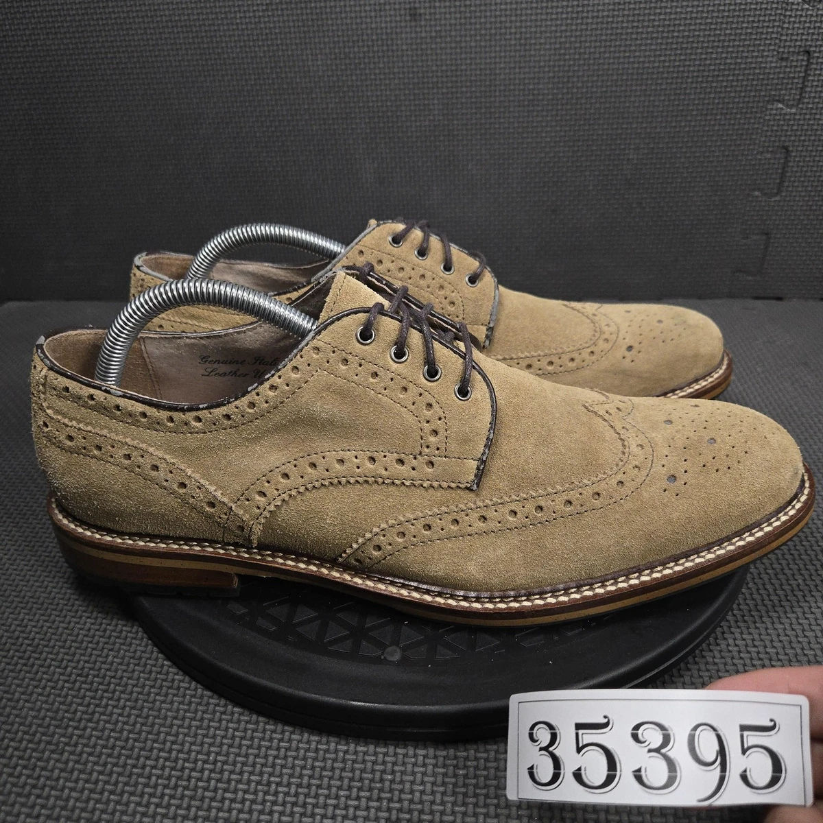 Joseph Abboud Men\'s British Tan Suede Wingtip Oxfords Dress Shoes Sz 10 Italian Joseph Abboud tan brushed suede leather | Mercari main image 4