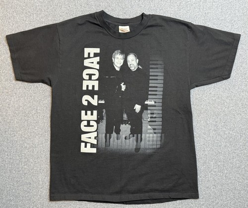 T-shirt vintage 2001 Billy Joel Elton John Face 2 Face Tour concert taille L - Photo 1/10