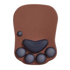 Cat Paw Ergonomic Mouse Pad with Silicone Gel Wrist Support Brown Color