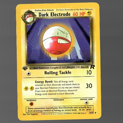 Dark Electrode Uncommon Team Rocket 34/82 NM 1st Edition