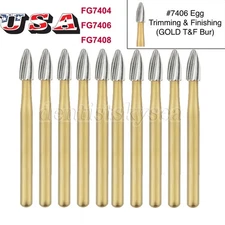 Dental Tungsten Carbide Burs Trimming & Finishing Egg Football FG 7404 7406 7408