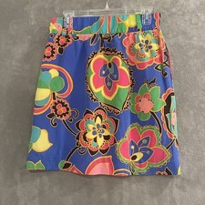 Lilly Pulitzer Skirt Womens Medium Silk Lined Floral Print Pockets 16347
