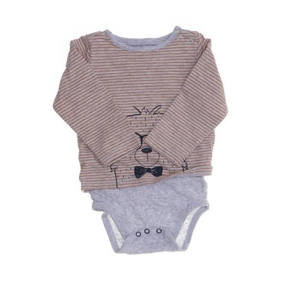 Have a good day, Body, Größe: 86, Grau/Beige, Bio-Baumwolle, Streifen #D0Q