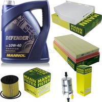 Mann Inspektionspaket 5L Mannol Defender 10W-40 FüR Vw Touran 1.6 Fsi Golf V