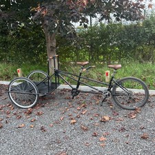 TANDEM CARGO TRIKE |COFFEE BIKE MARKET VENDOR CART BIG FRONT BASKET UK DELIVERY 