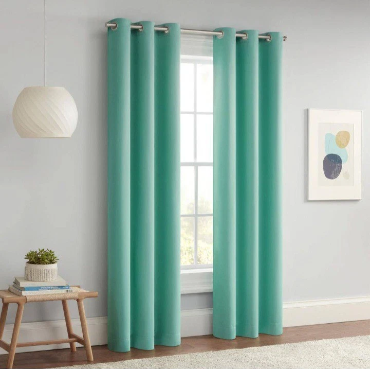 Eclipse Darrell Mint Blackout Curtain Panel 37x63" Grommet Window Drape NEW - Image 2 of 4