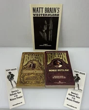 Matt Braun Author’s Copy 2 Book Set New Vintage 1985 +Bookmarks  & Newsletter
