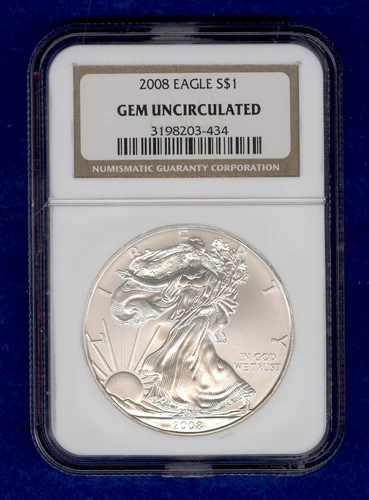 2008 American Silver Eagle NGC Gem Uncirculated