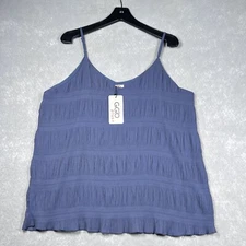 Gigio Tank Top Women’s Size XL Blue Textured Tank Top  Sleeveless New With Tags