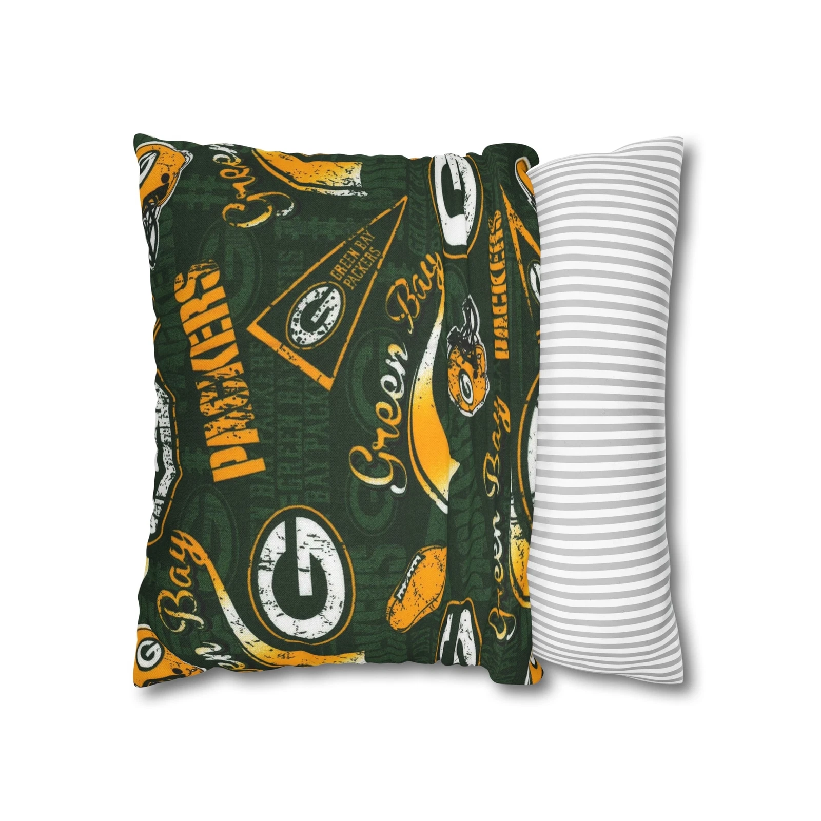 Green Bay Packers Spun Square Throw Pillow