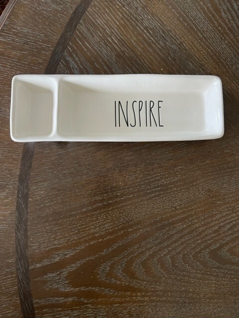Rae Dunn INSPIRE Desk Organizer Divided Tray Dish Office Décor Artisan 11" Long