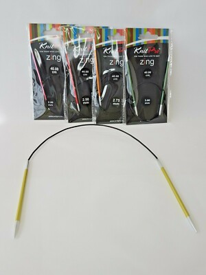 KnitPro Zing Circular needles,40 cm, various sizes, bright colours, 2 - 8 mm