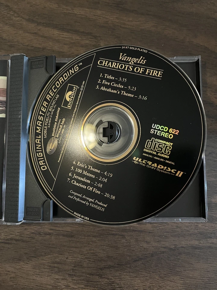 Vangelis Chariots Of Fire Mfsl Gold Disc Mobile Fidelity Master Recording Foto 3 de 3