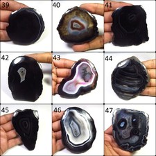 Natural Slice Geode Agate Cabochon 190-608 Cts Black Slice Agate Gemstone SCL-I