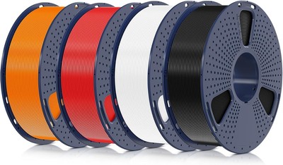Smartly Wound 4KG 3D Printer Filament - Black, White, Red, Orange Collection