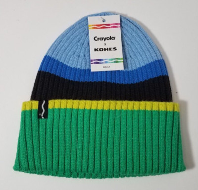 Crayola Kohls Knit Beanie Hat Striped Multicolor One Size Adult Unisex NEW