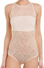 Cosabella Evolved Block Lace Teddy Bodysuit Nude Size S Nude Rose NWOT