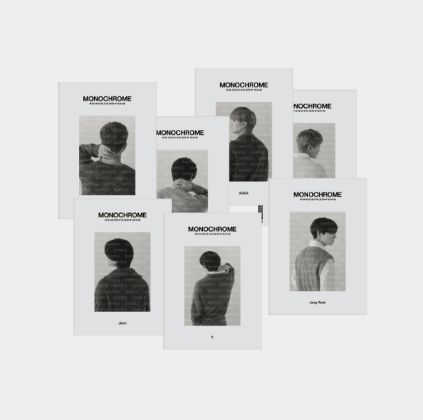 BTS MONOCHROME POSTCARD BOOK RM, JUNG KOOK, V | eBay
