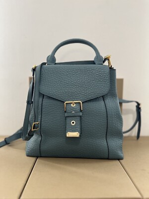 BURBERRY BLUE GRAINY LEATHER HANDBAG BACKPACK UK