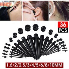 36Pcs Taper Stretcher Ear Plugs Expander Gauges Acrylic Stretching Kits Set
