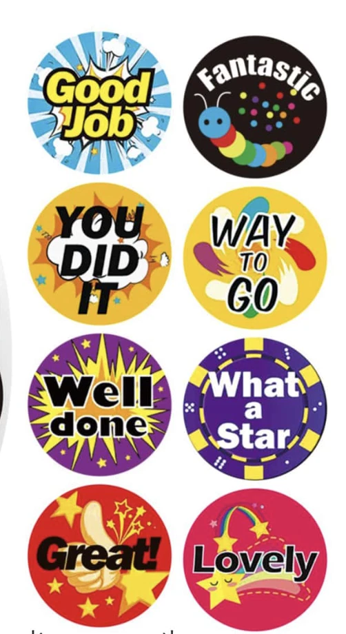 Reward Teacher Merit Stickers 2.5cm 50/100pc Classroom Positive Award Kids Party