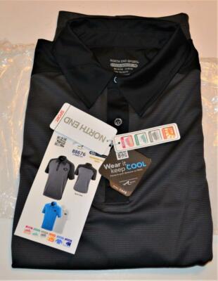 New Tag NORTH END Sport Men's Black #703 Polo Shirt Size L Style #88676